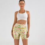 Womens Activewear Yoga 90%Polyester 10%Spandex Shorts KJ5011 print logo 9