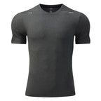Mens Sports Fitness 88%polyester 12%spandex  T-shirt L-323132