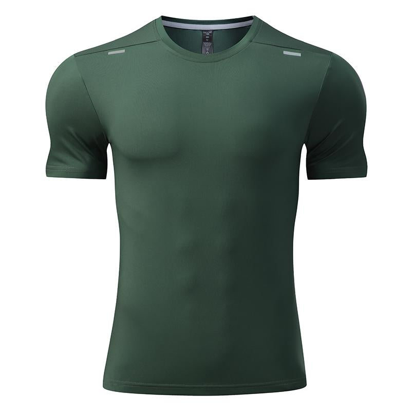 Mens Sports Fitness 88%polyester 12%spandex  T-shirt L-323132