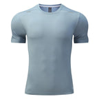 Mens Sports Fitness 88%polyester 12%spandex  T-shirt L-323132