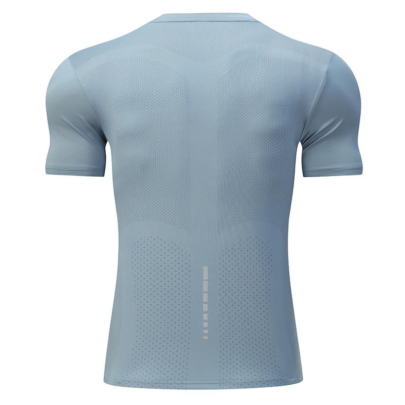 Mens Sports Fitness 88%polyester 12%spandex  T-shirt L-323132