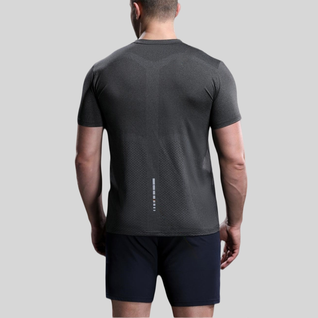 Mens Sports Fitness 88%polyester 12%spandex  T-shirt L-323132
