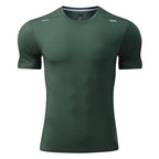 Mens Sports Fitness 88%polyester 12%spandex  T-shirt L-323132