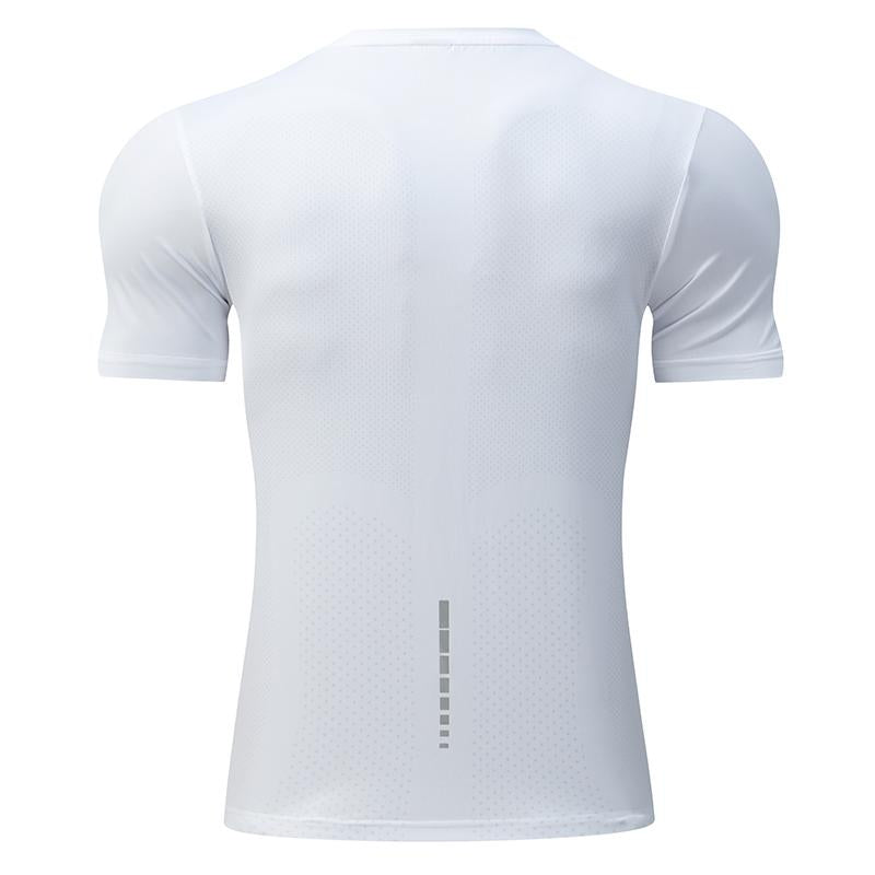 Mens Sports Fitness 88%polyester 12%spandex  T-shirt L-323132