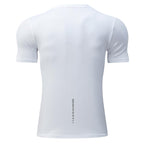 Mens Sports Fitness 88%polyester 12%spandex  T-shirt L-323132