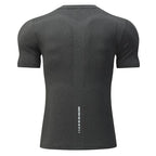 Mens Sports Fitness 88%polyester 12%spandex  T-shirt L-323132