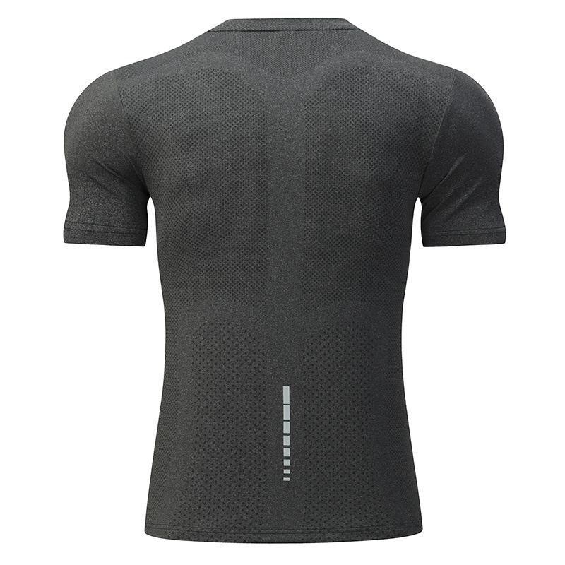 Mens Sports Fitness 88%polyester 12%spandex  T-shirt L-323132