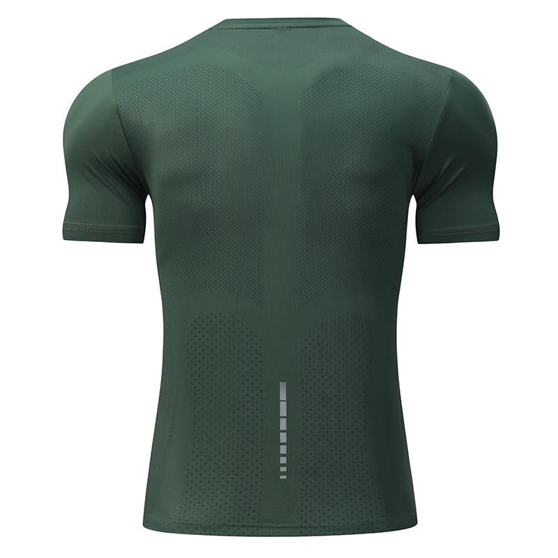 Mens Sports Fitness 88%polyester 12%spandex  T-shirt L-323132