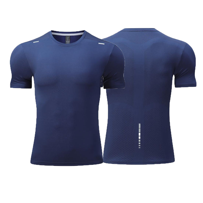Mens Sports Fitness 88%polyester 12%spandex  T-shirt L-323132