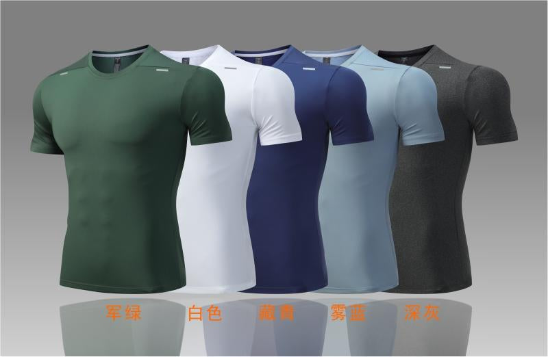 Mens Sports Fitness 88%polyester 12%spandex  T-shirt L-323132