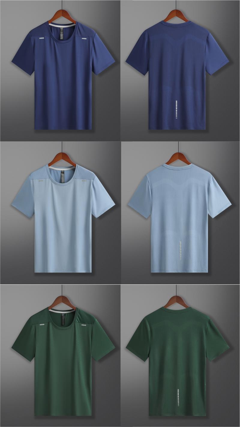 Mens Sports Fitness 88%polyester 12%spandex  T-shirt L-323132