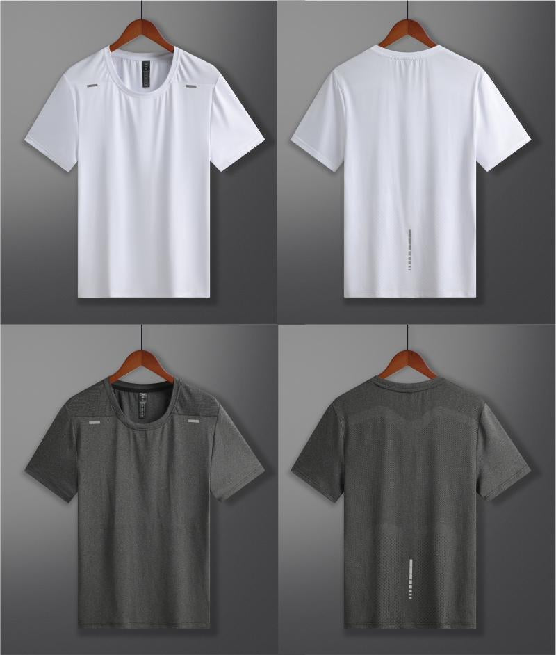 Mens Sports Fitness 88%polyester 12%spandex  T-shirt L-323132