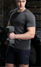 Mens Sports Fitness 88%polyester 12%spandex  T-shirt L-323132