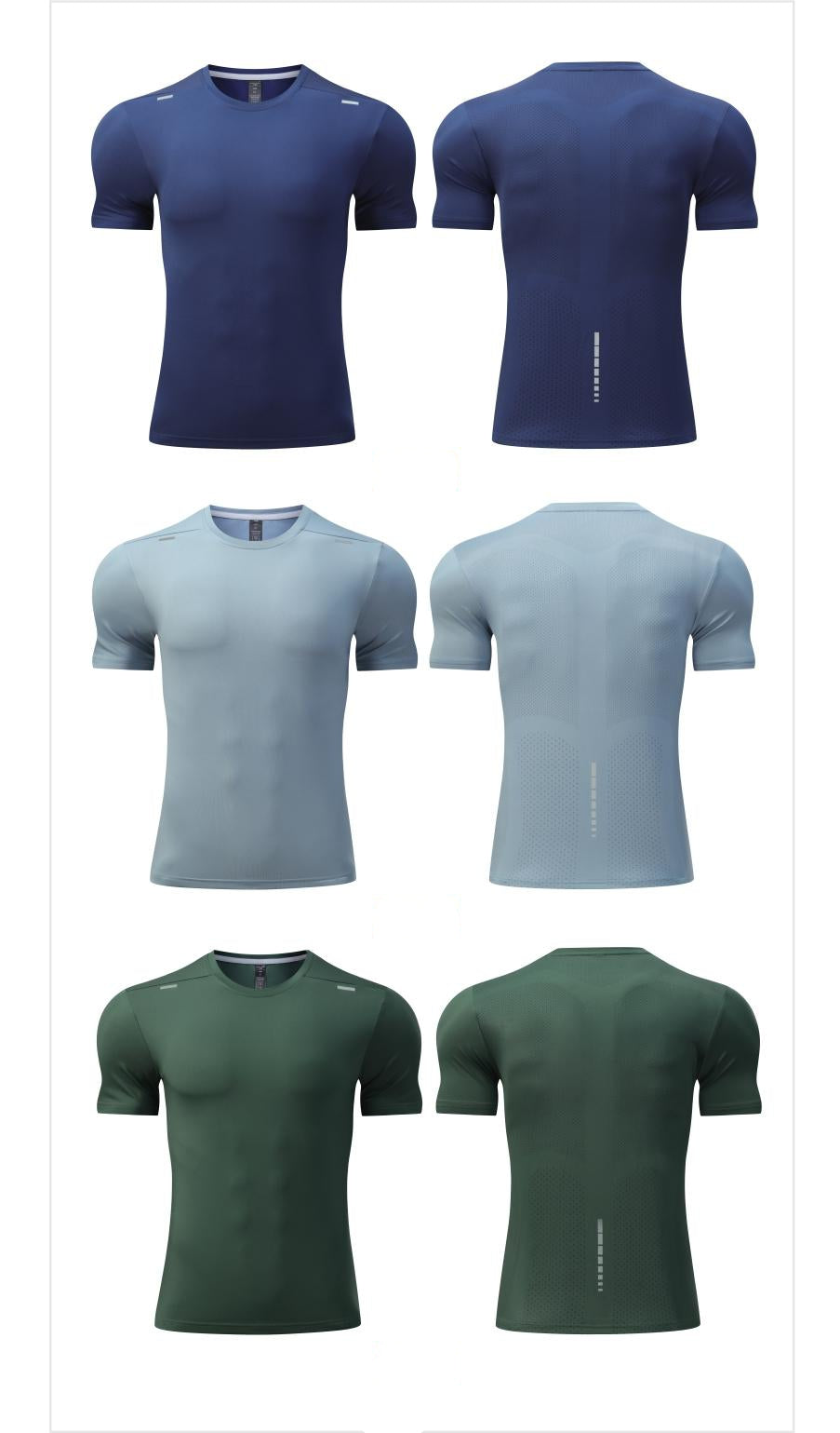 Mens Sports Fitness 88%polyester 12%spandex  T-shirt L-323132