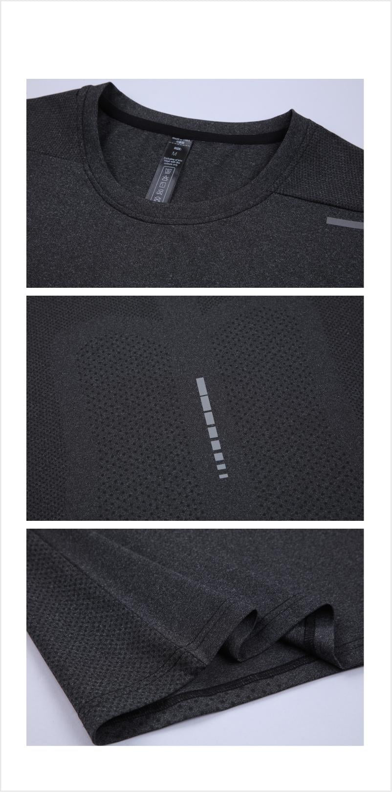 Mens Sports Fitness 88%polyester 12%spandex  T-shirt L-323132