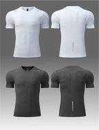 Mens Sports Fitness 88%polyester 12%spandex  T-shirt L-323132