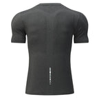 Mens Sports Fitness 88%polyester 12%spandex  T-shirt L-323132 - Honfitwear