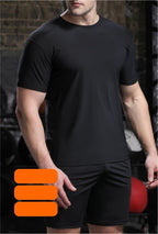 Mens Gym Training 88%nylon 12%spandex T-shirts L-323159