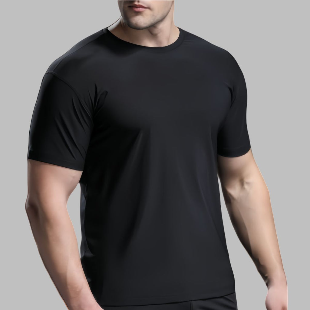 Mens Gym Training 88%nylon 12%spandex T-shirts L-323159 - Honfitwear