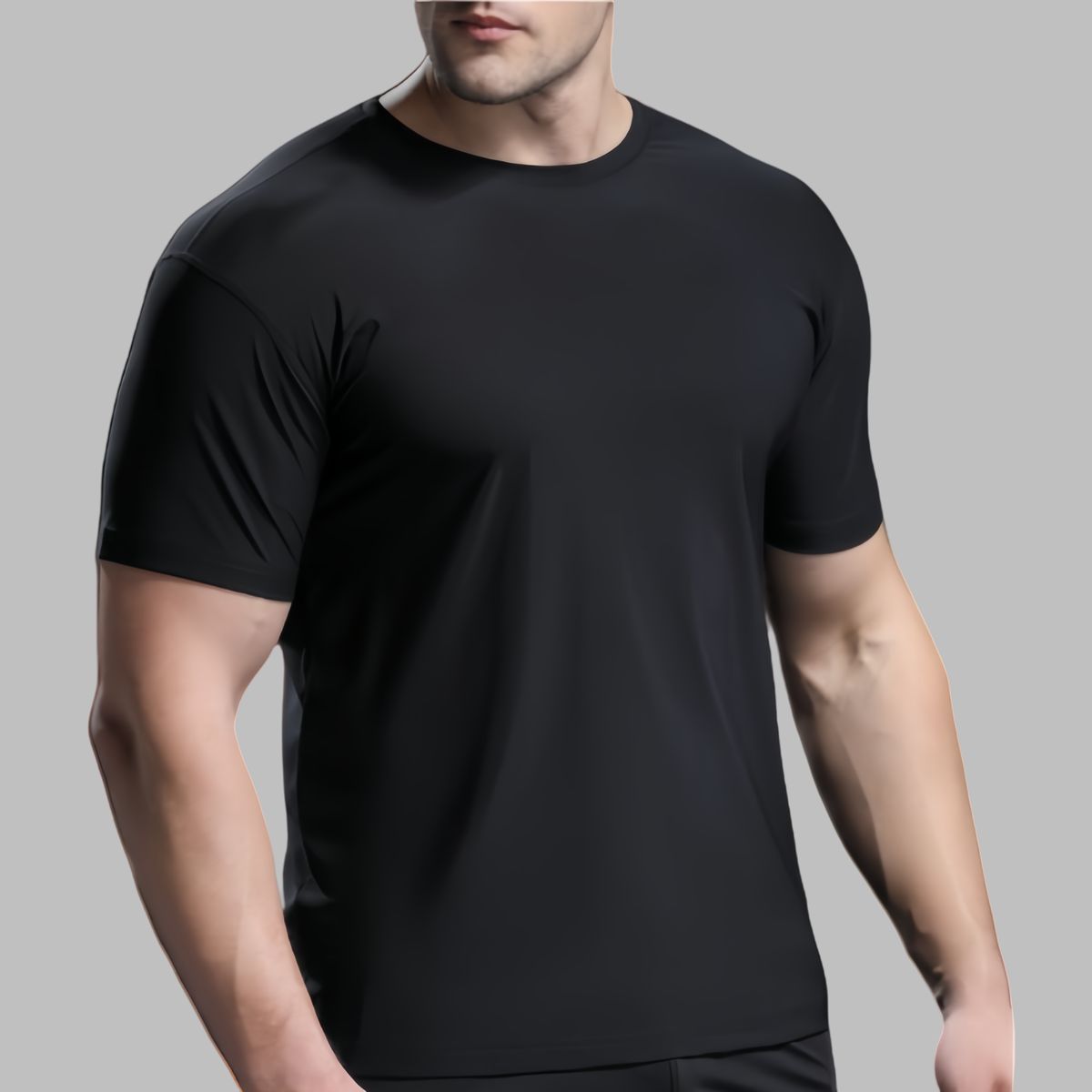 Mens Gym Training 88%nylon 12%spandex T-shirts L-323159 - Honfitwear