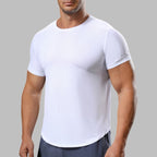 Mens Activewear Workout 87.6%nylon 12.4%spandex T-shirt L-325311 - Honfitwear