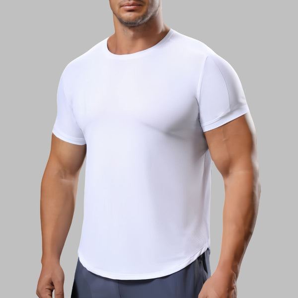 Mens Activewear Workout 87.6%nylon 12.4%spandex T-shirt L-325311 - Honfitwear
