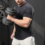 Mens Activewear Workout 87.6%nylon 12.4%spandex T-shirt L-325311
