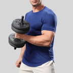 Mens Activewear Workout 87.6%nylon 12.4%spandex T-shirt L-325311 - Honfitwear