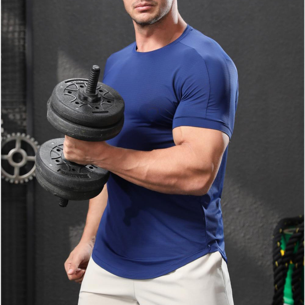 Mens Activewear Workout 87.6%nylon 12.4%spandex T-shirt L-325311