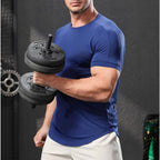 Mens Activewear Workout 87.6%nylon 12.4%spandex T-shirt L-325311