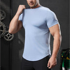 Mens Activewear Workout 87.6%nylon 12.4%spandex T-shirt L-325311