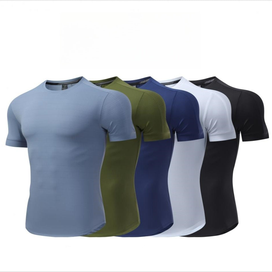 Mens Activewear Workout 87.6%nylon 12.4%spandex T-shirt L-325311