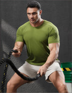 Mens Activewear Workout 87.6%nylon 12.4%spandex T-shirt L-325311