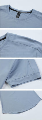 Mens Activewear Workout 87.6%nylon 12.4%spandex T-shirt L-325311