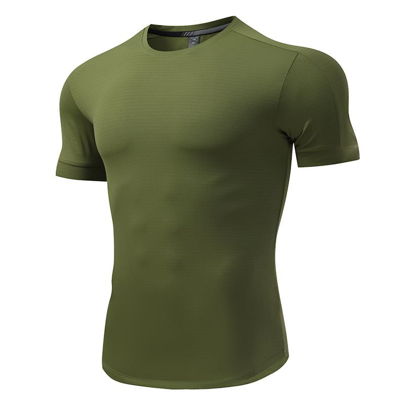 Mens Activewear Workout 87.6%nylon 12.4%spandex T-shirt L-325311