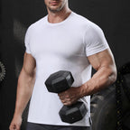 Mens Workout Running 88%polyester 12%spandex T-shirt L-325312