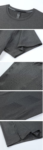 Mens Workout Running 88%polyester 12%spandex T-shirt L-325312