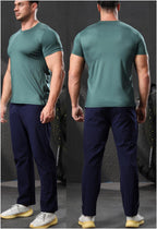 Mens Workout Running 88%polyester 12%spandex T-shirt L-325312
