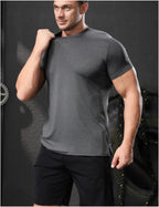 Mens Workout Running 88%polyester 12%spandex T-shirt L-325312