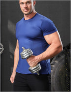 Mens Workout Running 88%polyester 12%spandex T-shirt L-325312