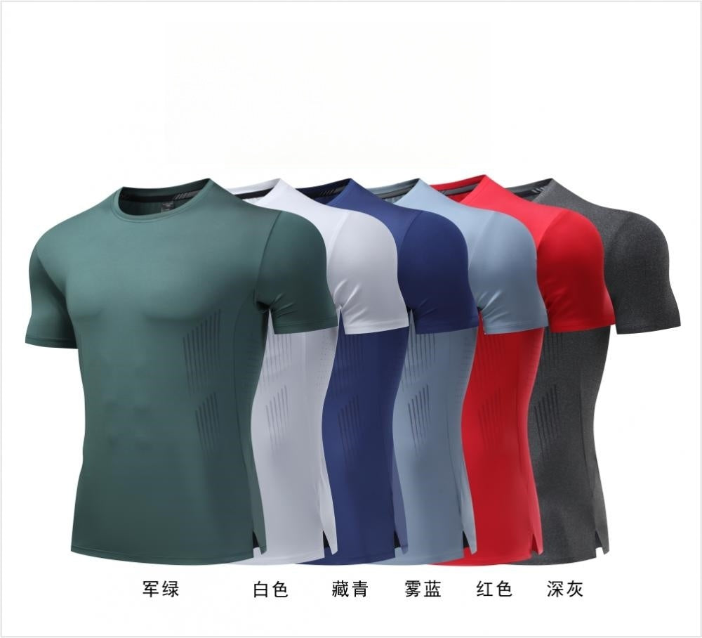 Mens Workout Running 88%polyester 12%spandex T-shirt L-325312