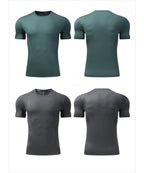 Mens Workout Running 88%polyester 12%spandex T-shirt L-325312