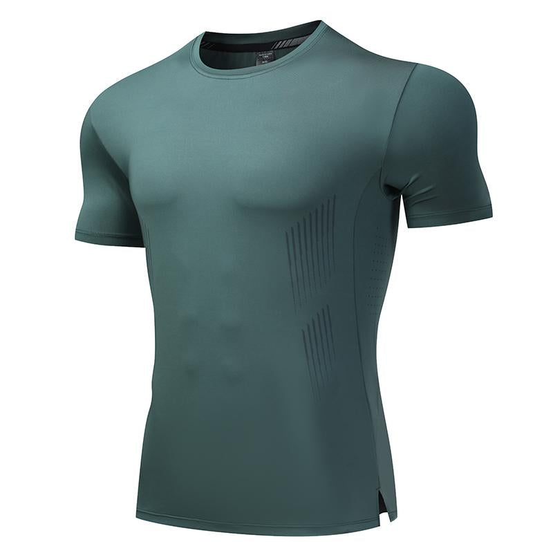 Mens Workout Running 88%polyester 12%spandex T-shirt L-325312
