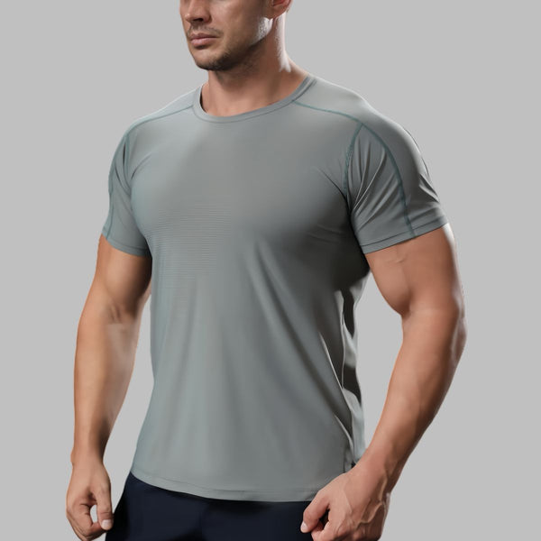 Mens Sports Workout 80%polyester 20%spandex T-shirt L-325313 - Honfitwear