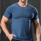 Mens Sports Workout 80%polyester 20%spandex T-shirt L-325313