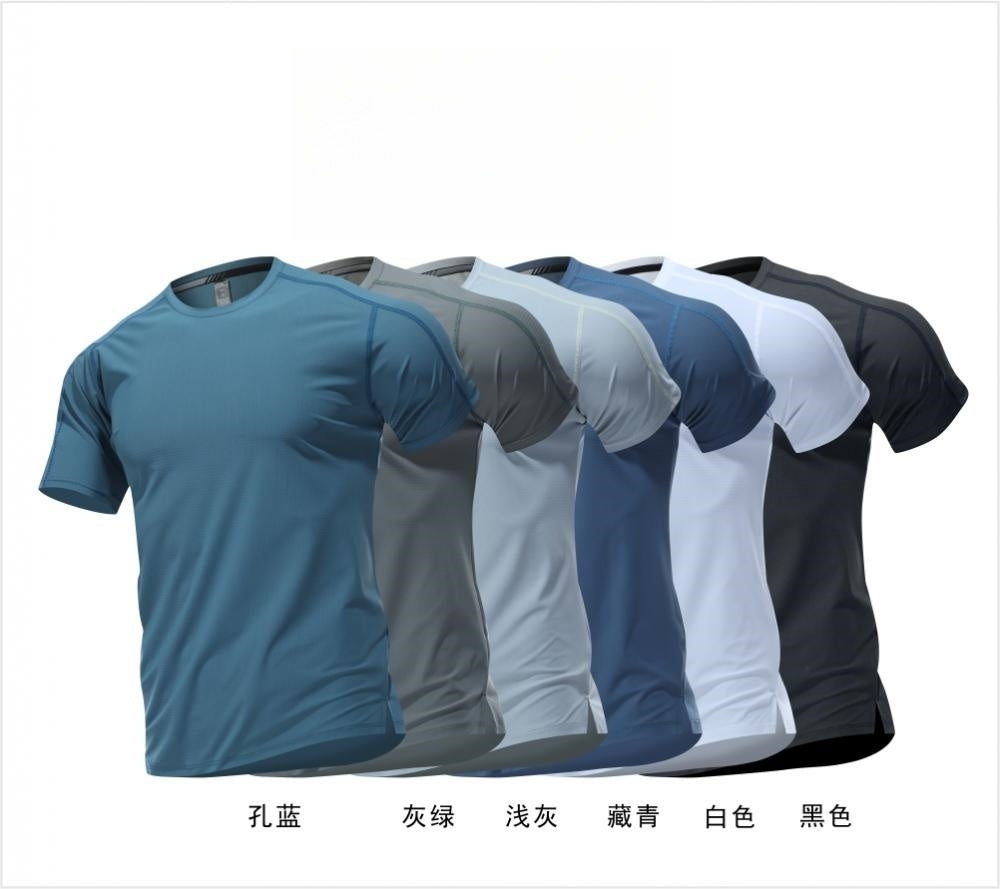 Mens Sports Workout 80%polyester 20%spandex T-shirt L-325313