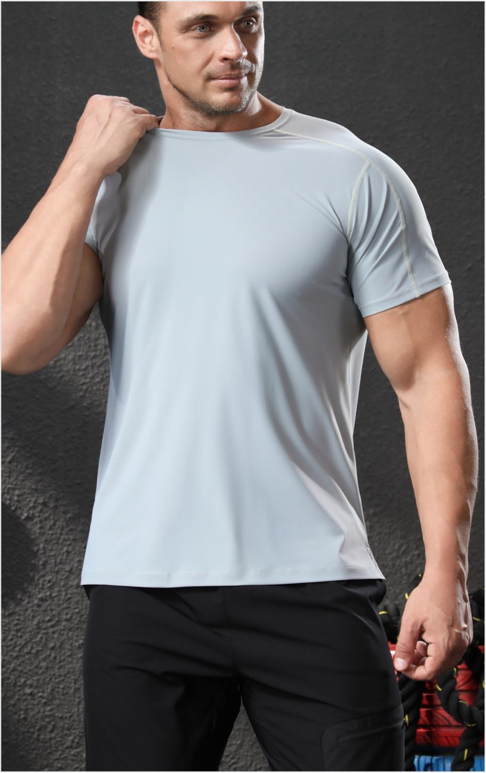 Mens Sports Workout 80%polyester 20%spandex T-shirt L-325313
