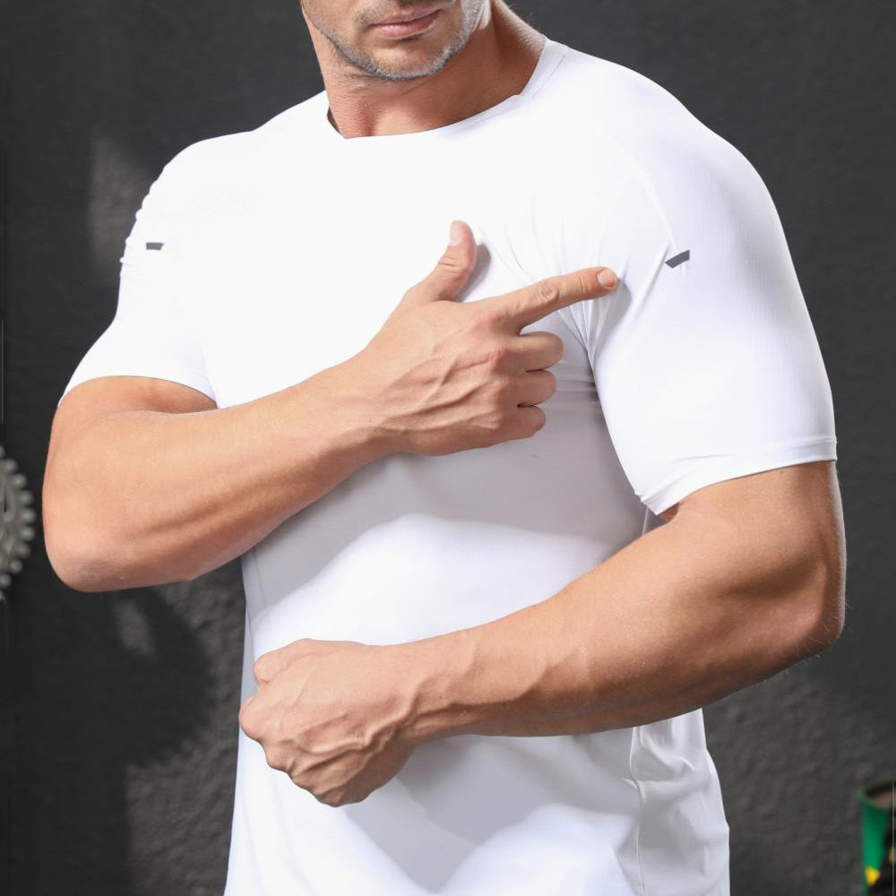 Mens Gym Workout 80%polyester 20%spandex Tshirt L-325314