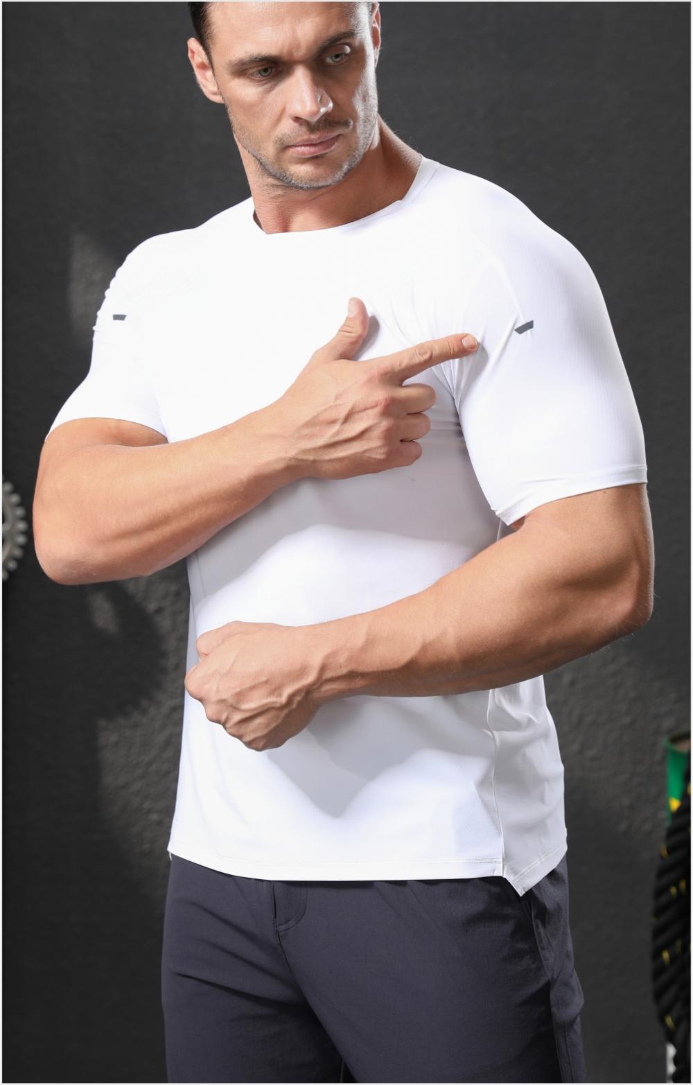 Mens Gym Workout 80%polyester 20%spandex Tshirt L-325314