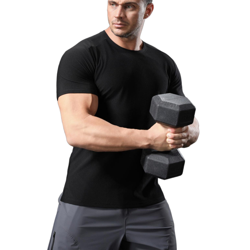 Mens Fitness Running 95%polyester 5%spandex Tshirt L-325316